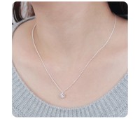 Beautiful Crystal Shape Silver Necklace SPE-1294-5